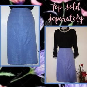 Le Suit Cobalt Blue Textured Skirt Large